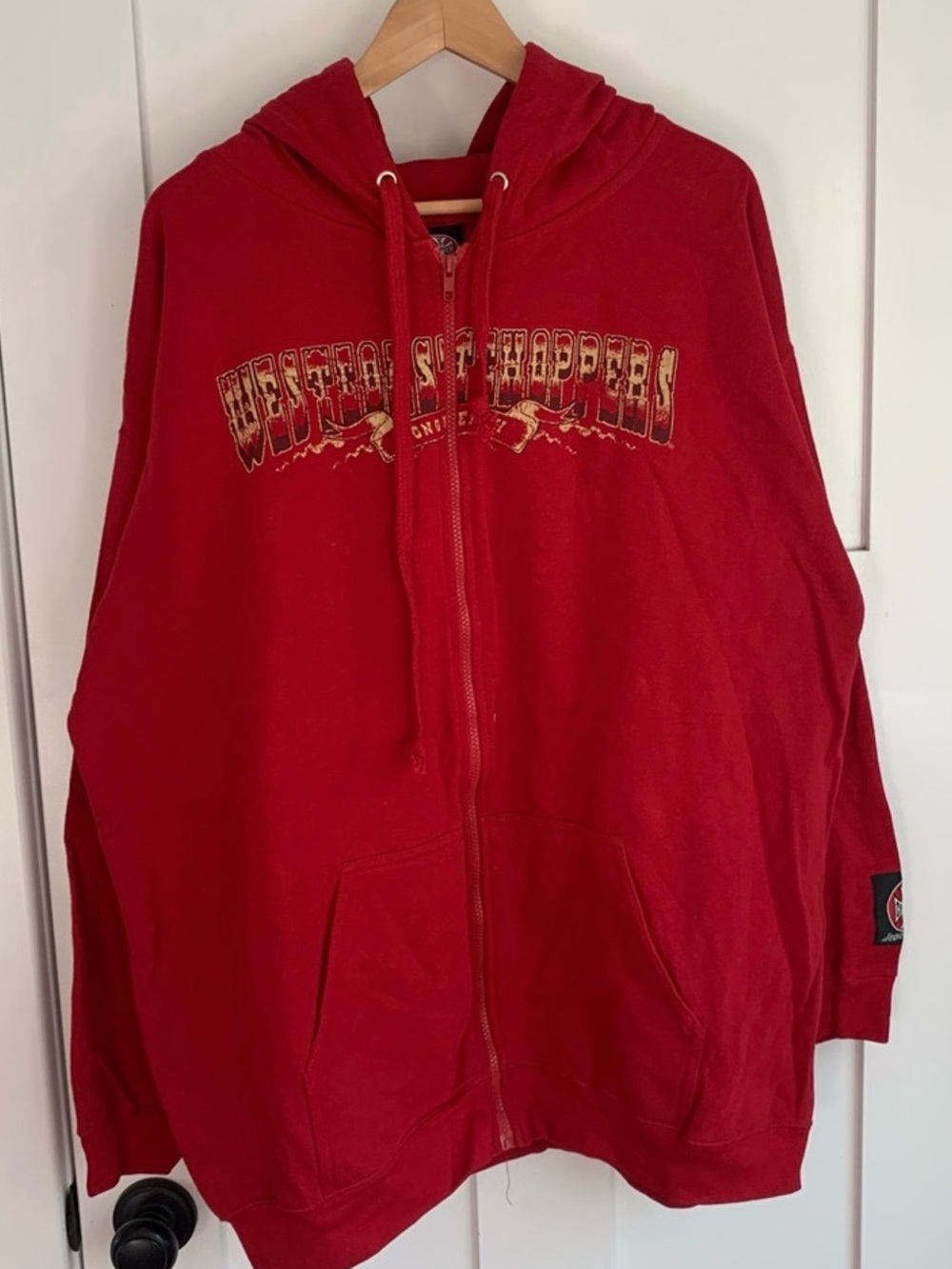West Coast Choppers Red Graphic Zip-Up Hoodie